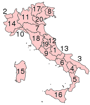Régions d'Italie Régions d'Italie