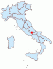 Situation de Picinisco sur la carte de l'Italie