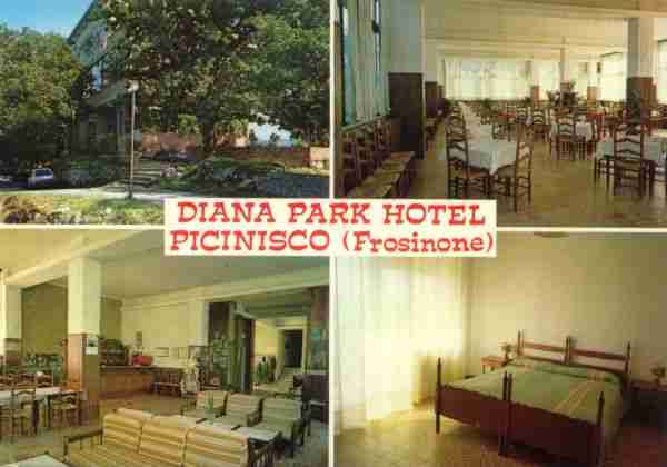 Carte postale: Diana Park Hotel, bar restaurant (n'existe plus). Via Colle Petroni (Rotalcolor/Rotalfoto Milano n°9155/f)